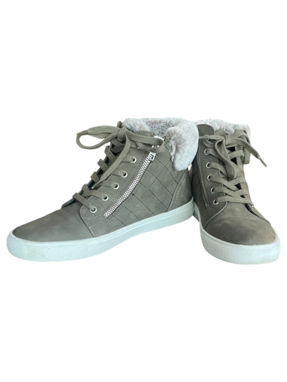 Report Faux Fur Gray Ankle Boots Women’s Size 9